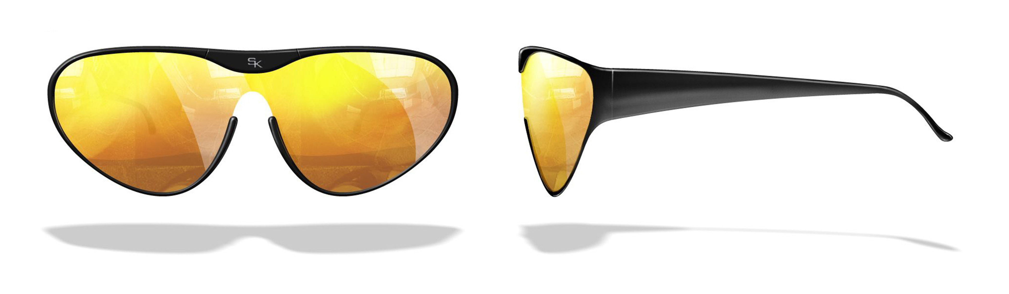 glasses industrial design amber