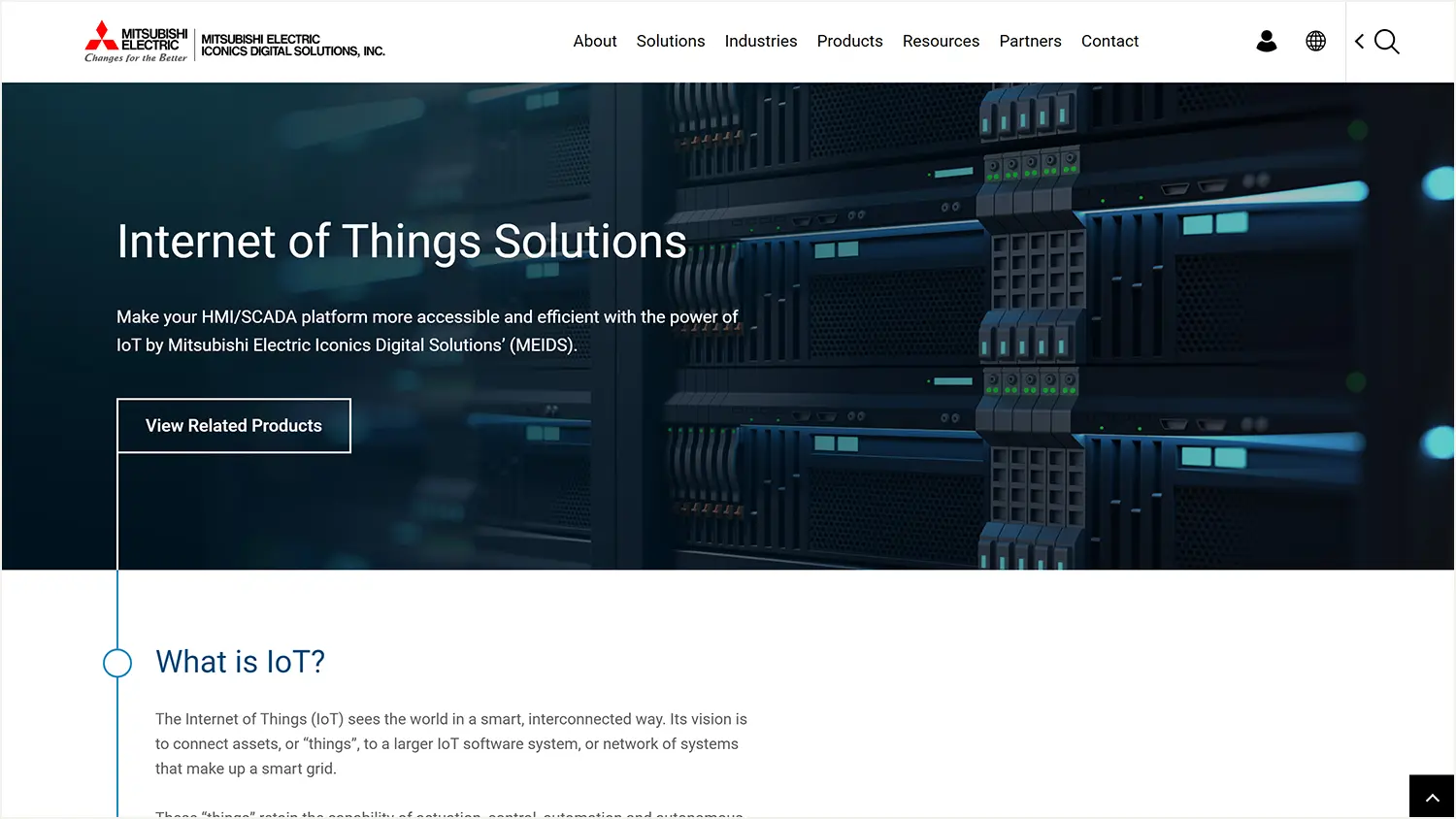 Screenshot of the ICONICS website