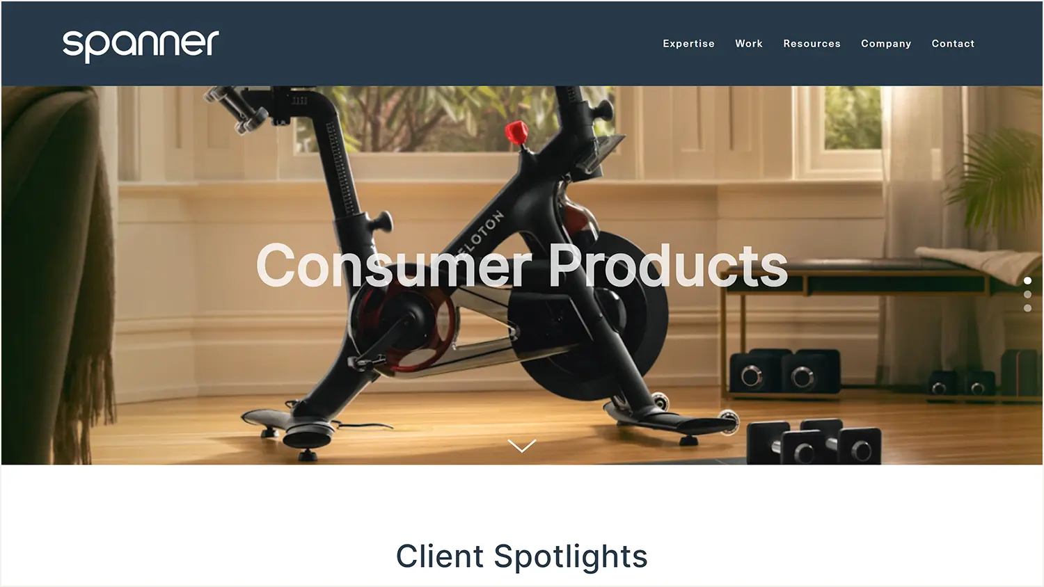 Screenshot of the Spanner website