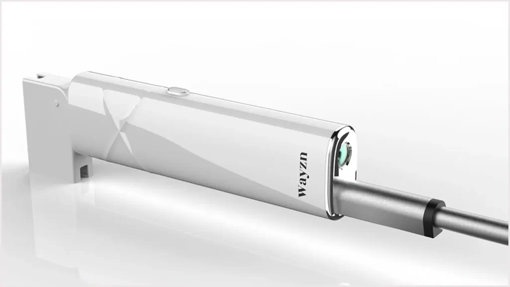 Wayzn automatic sliding pet door opener.