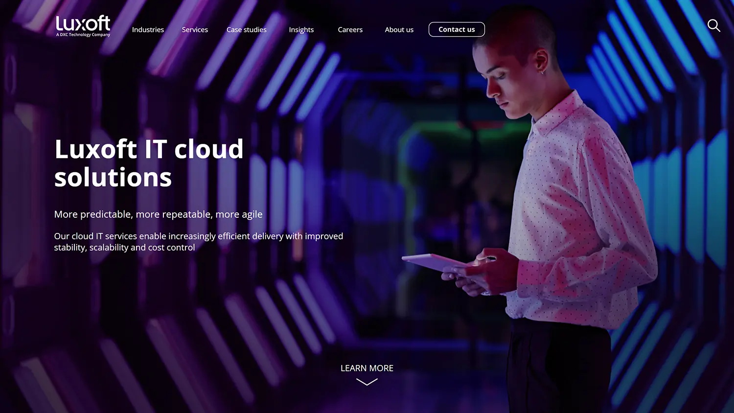 Screenshot of the Luxoft website
