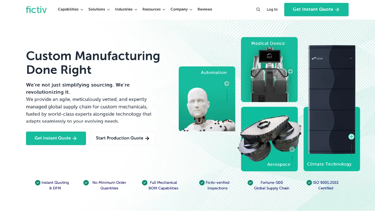Screenshot from the Fictiv website.