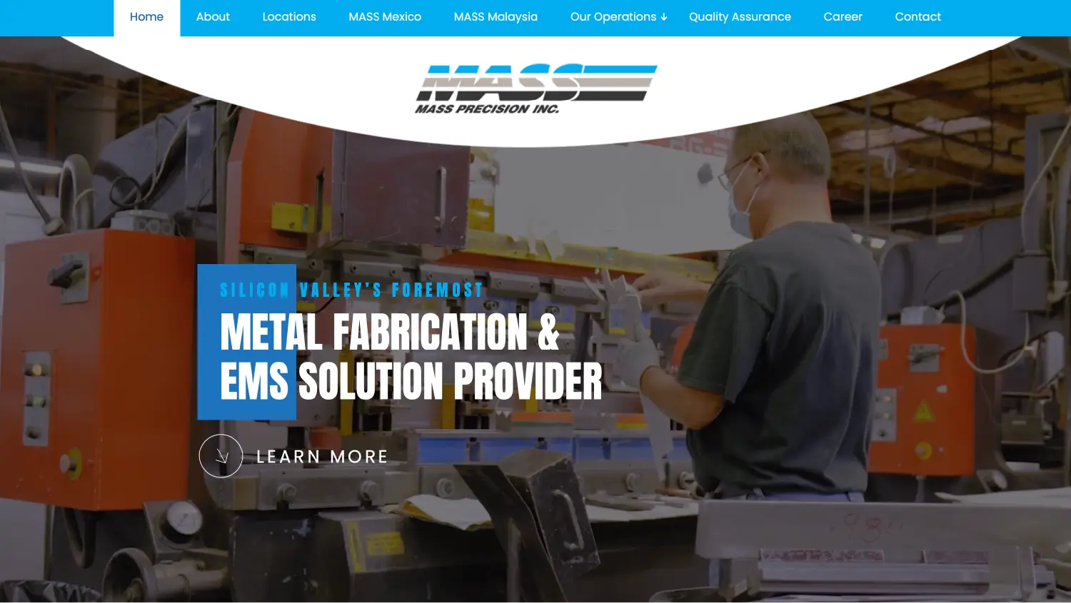 Screenshot from the Mass Precision website.