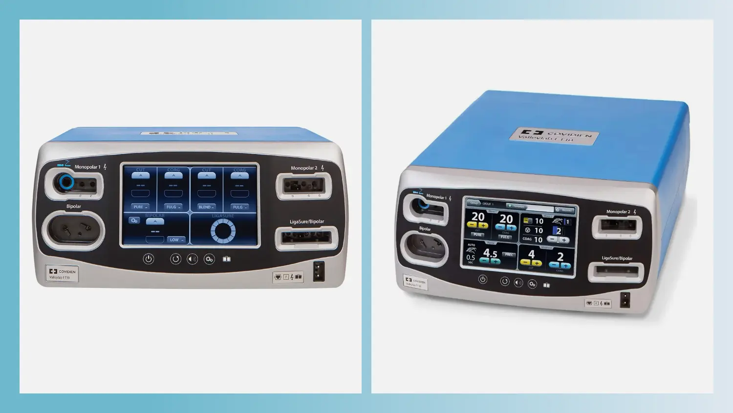 Photo collage of Medtronic Valleylab™ FT10 designed by StudioRed.